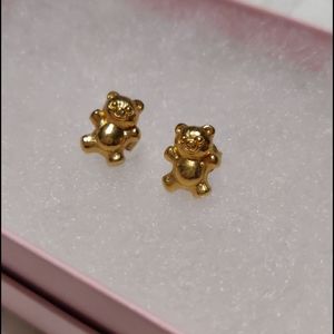 Gold Plated Bear Earrings